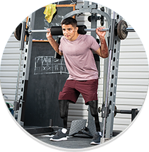 Teen lifting weights