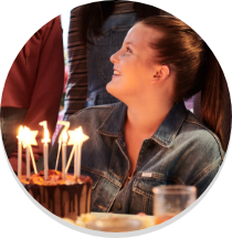 Teenager with cake